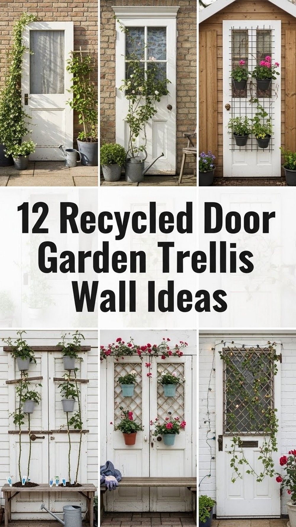 Recycled Door Garden Trellis Wall Ideas