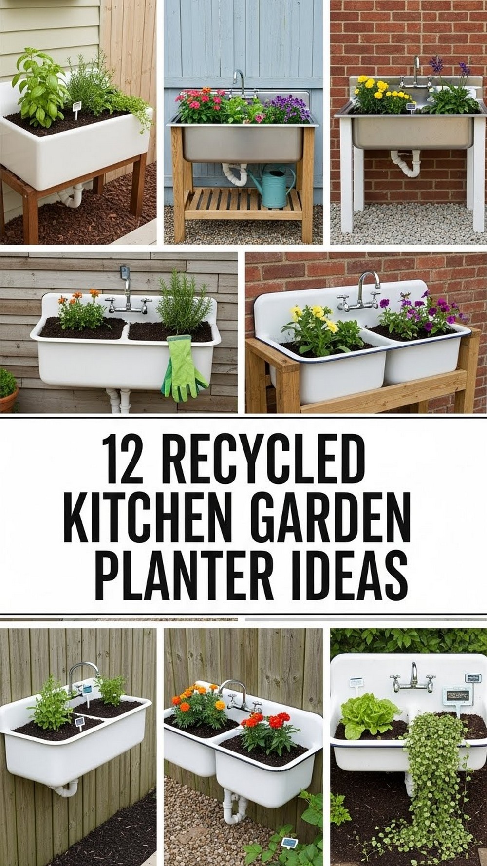 Recycled Kitchen Sink Garden Planter Ideas