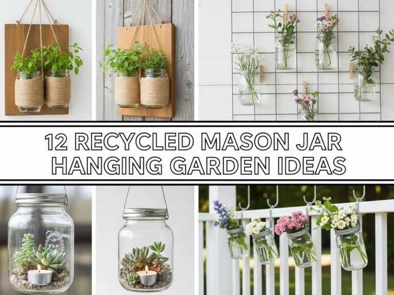 Recycled Mason Jar Hanging Garden Ideas