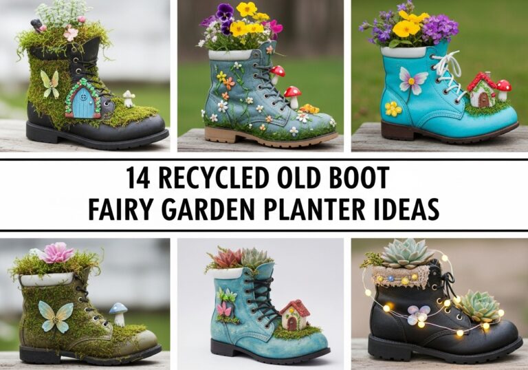 Recycled Old Boot Fairy Garden Planter Ideas