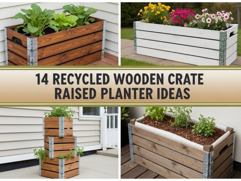 Recycled Wooden Crate Raised Planter Ideas