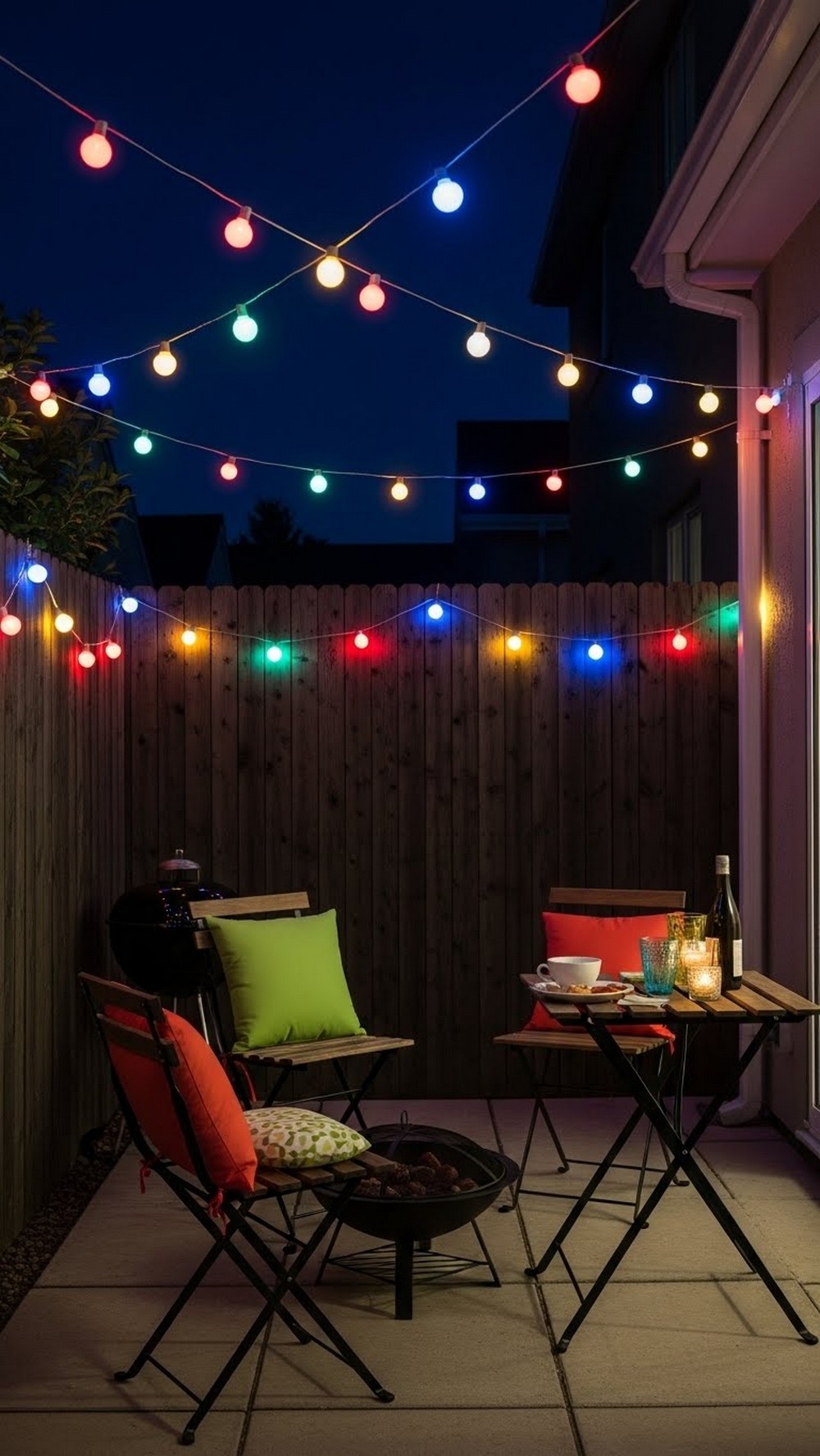 Add Colorful String Lights For Festive Evenings