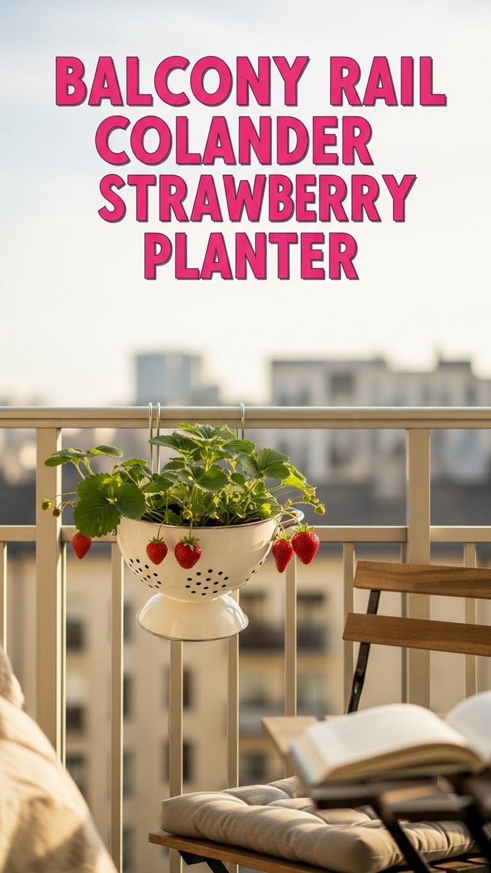 Balcony Rail Colander Strawberry Planter