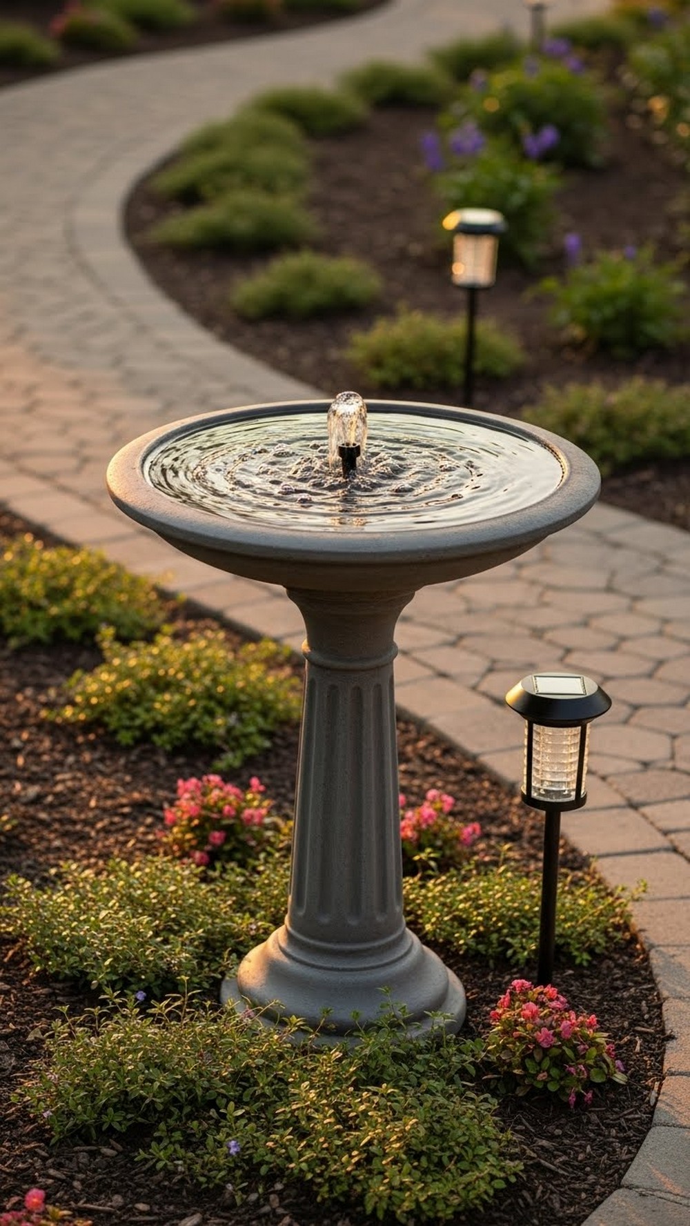 Birdbath-Style Pedestal Fountain