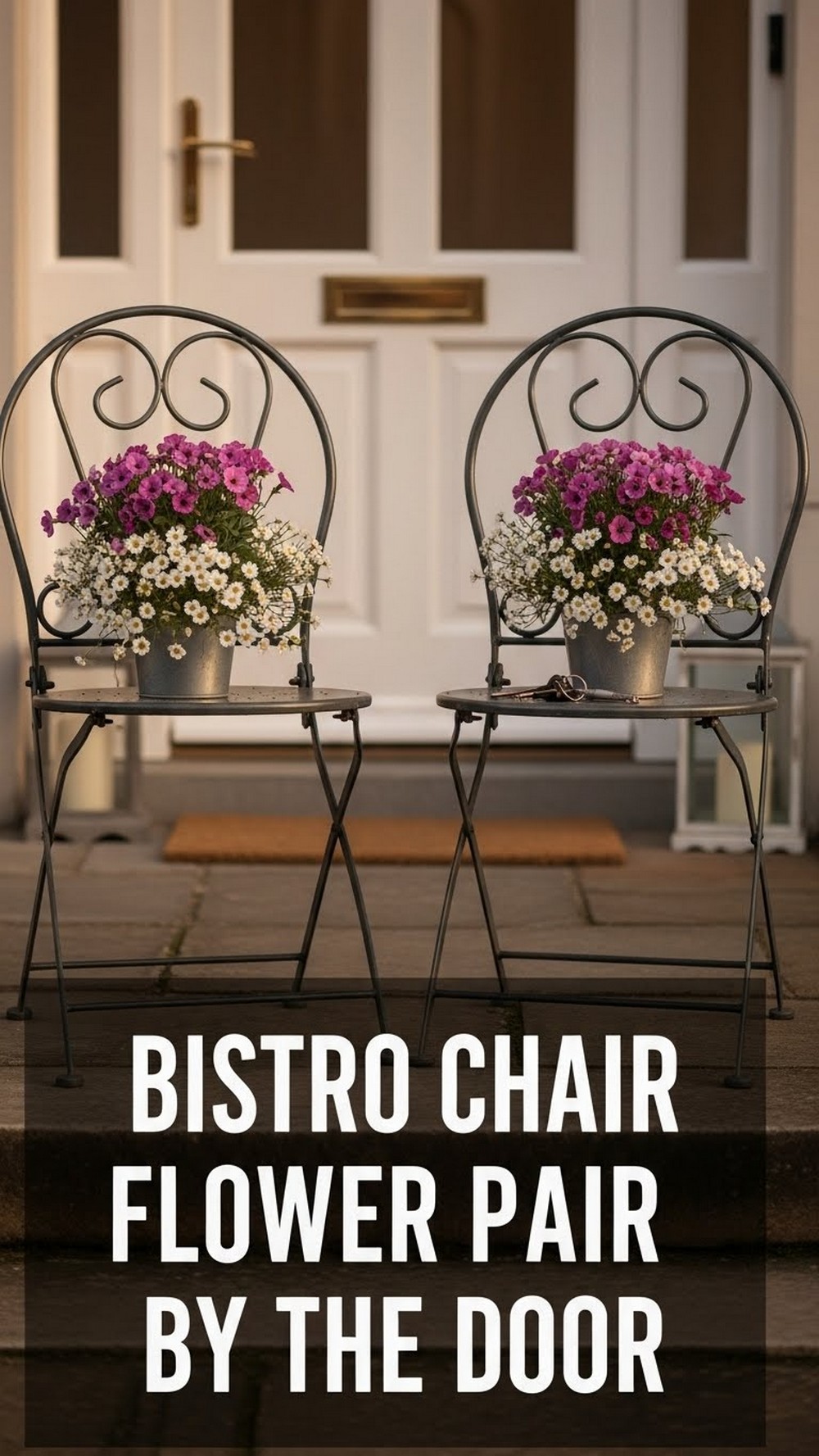 Bistro Chair Flower Pair By The Door