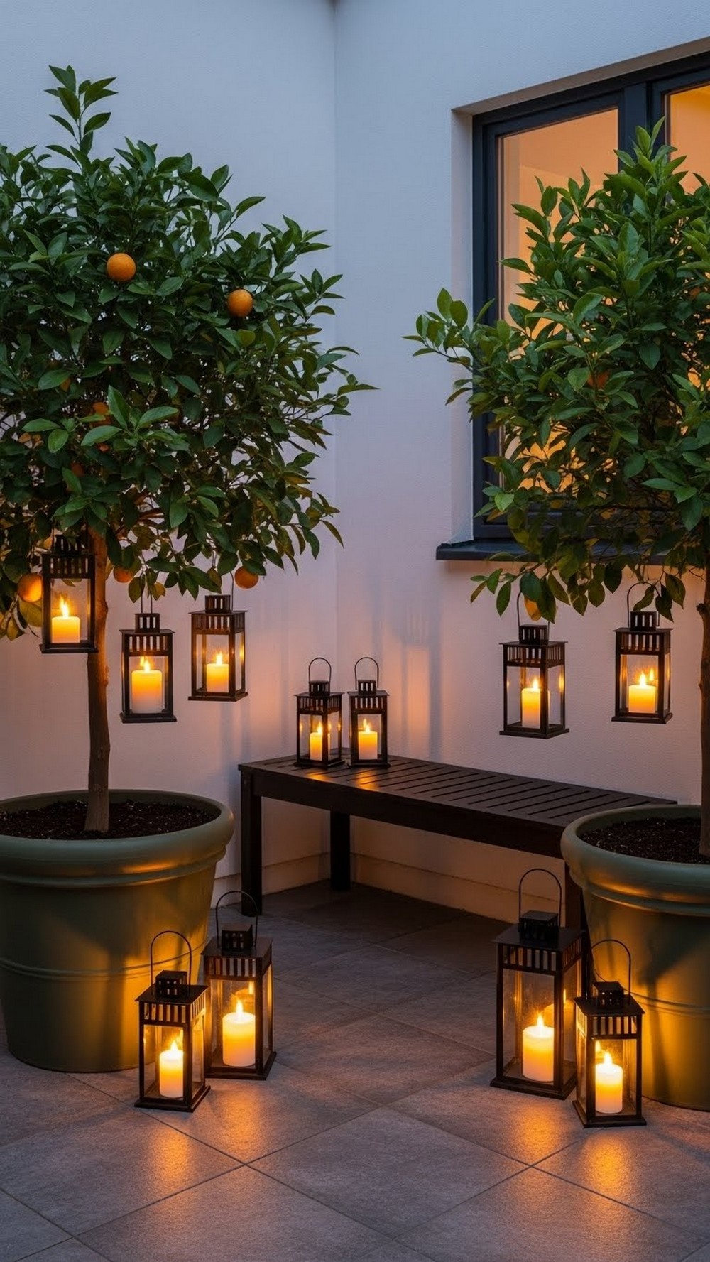 Citrus And Lantern Evening Corner