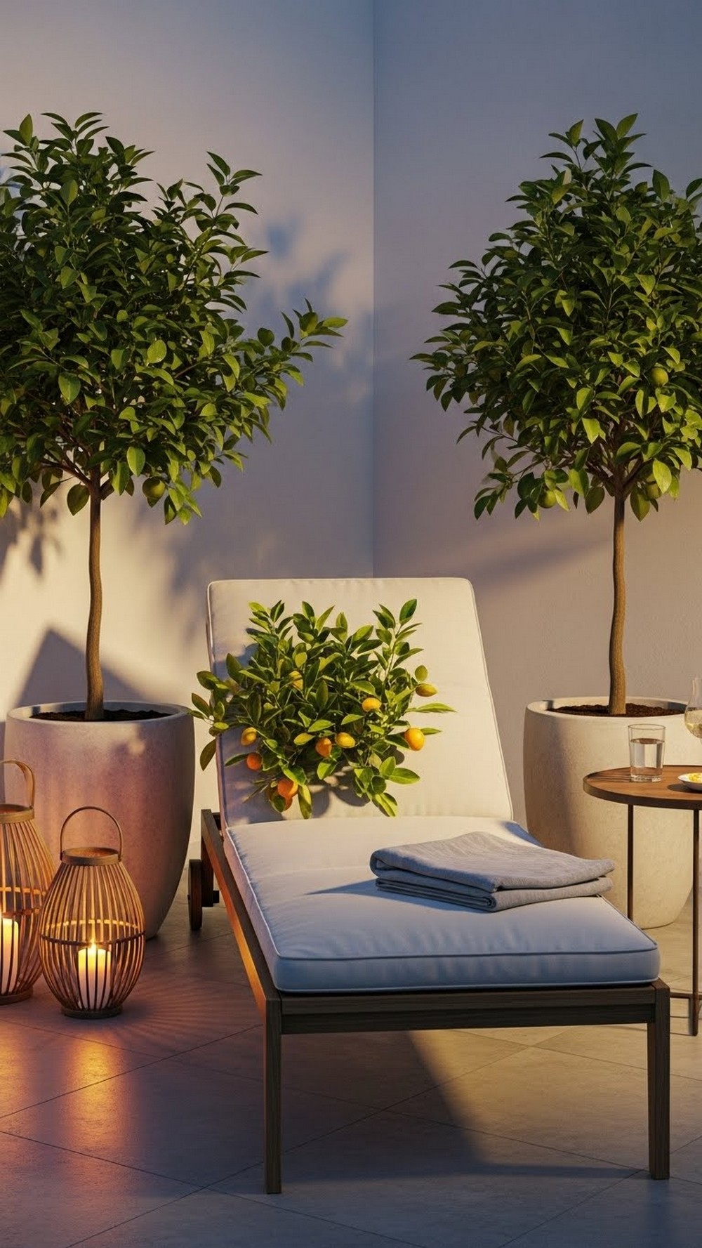 Citrus-Scented Spa Corner With Lounger