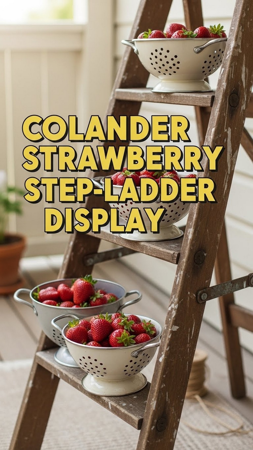 Colander Strawberry Step-Ladder Display