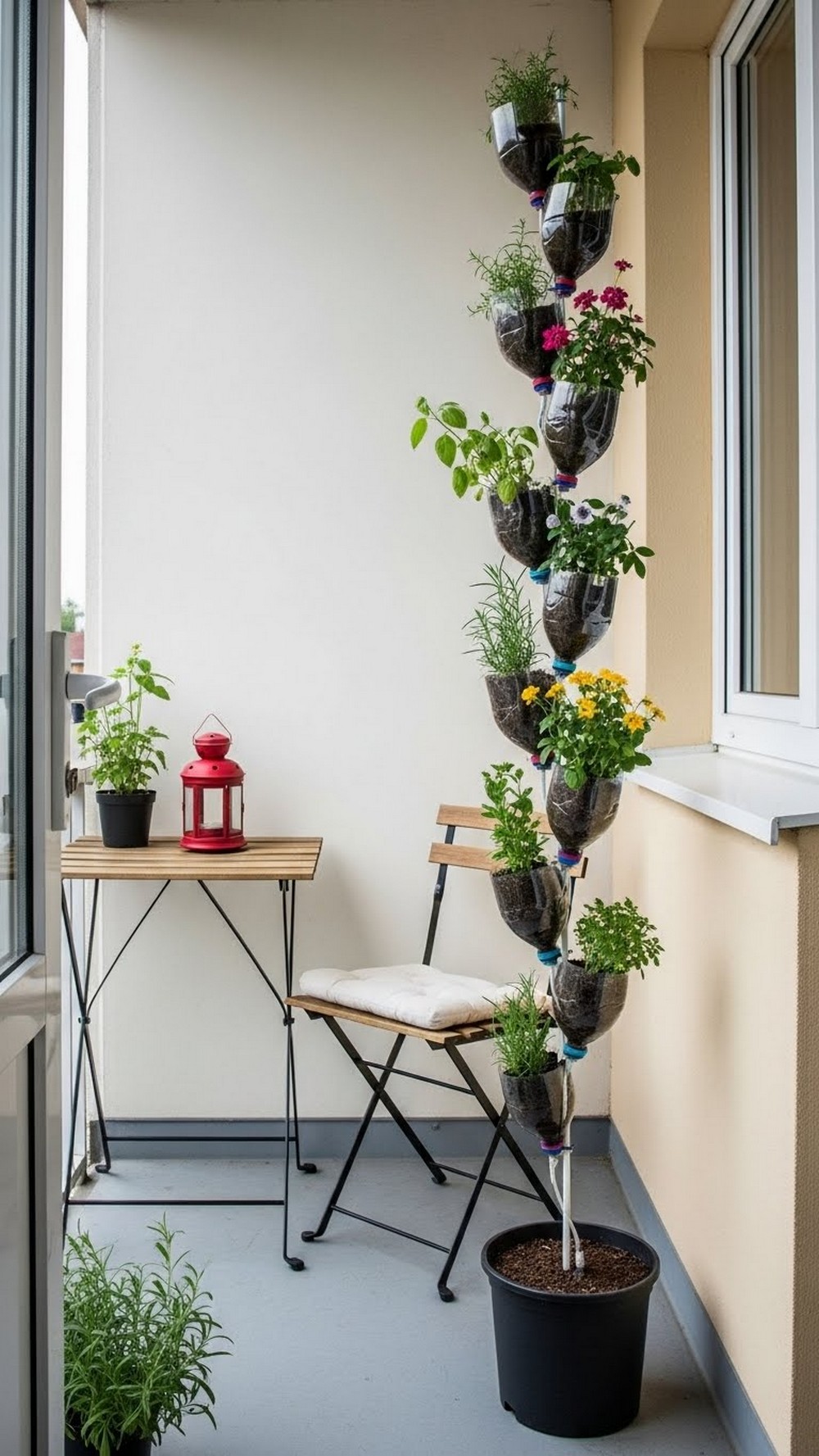 Compact Bottle Tower For Tiny Balconies