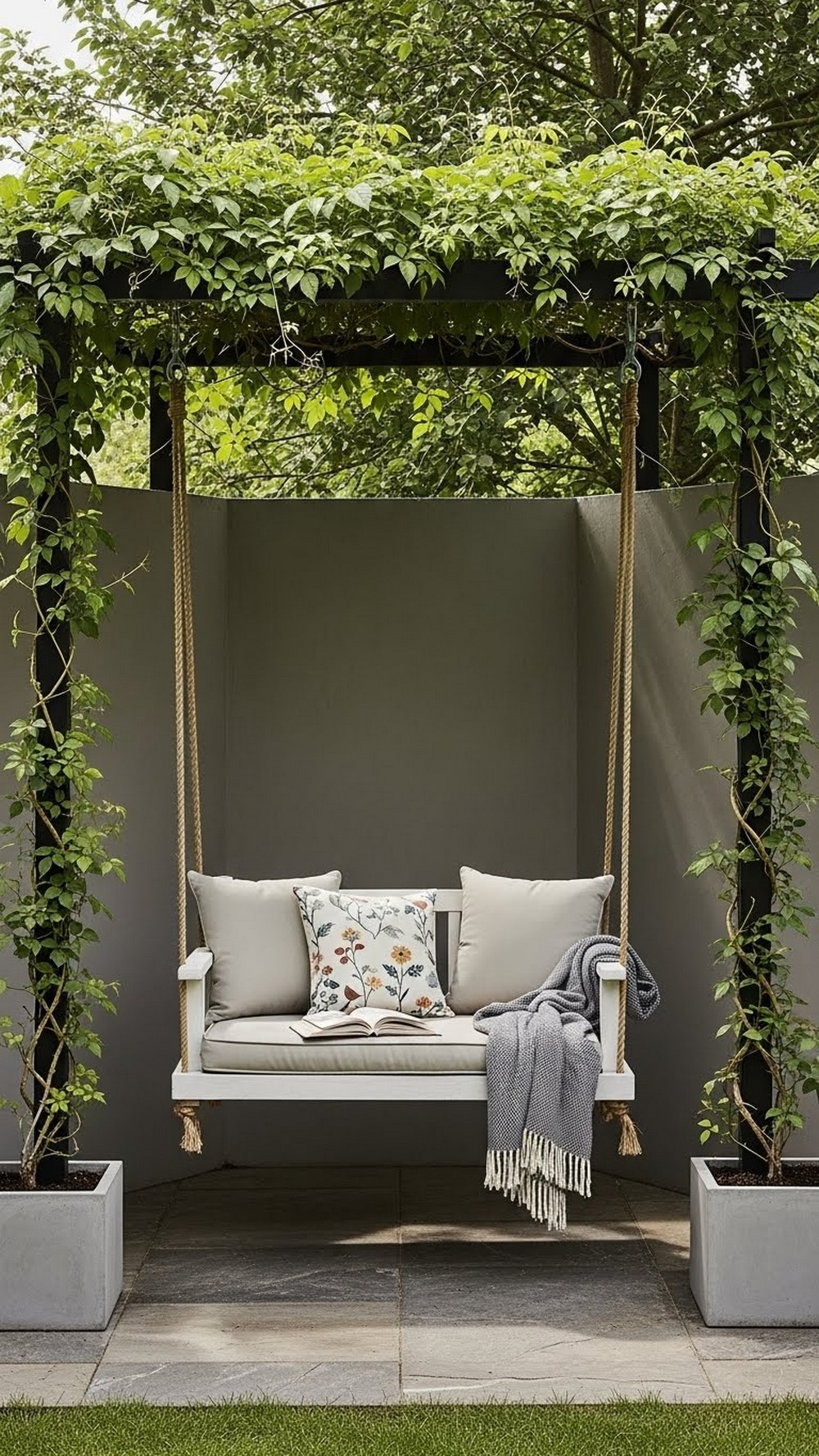 Covered Swing Seat With Vines