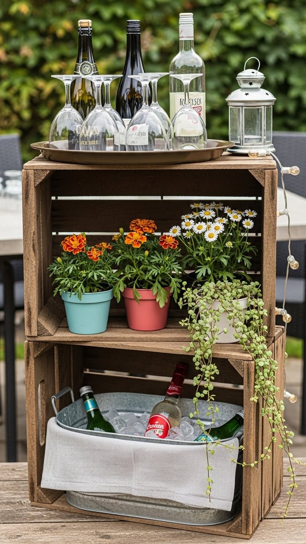 Crate Drinks-And-Flower Bar For Parties