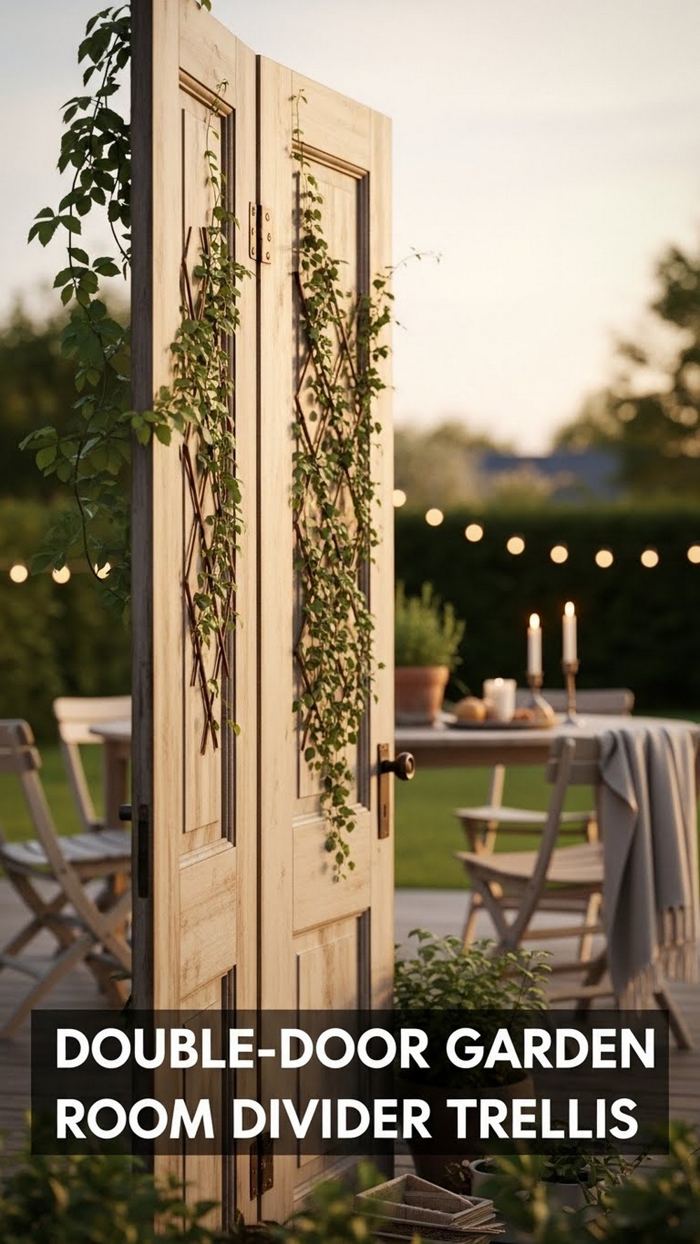 Double-Door Garden Room Divider Trellis