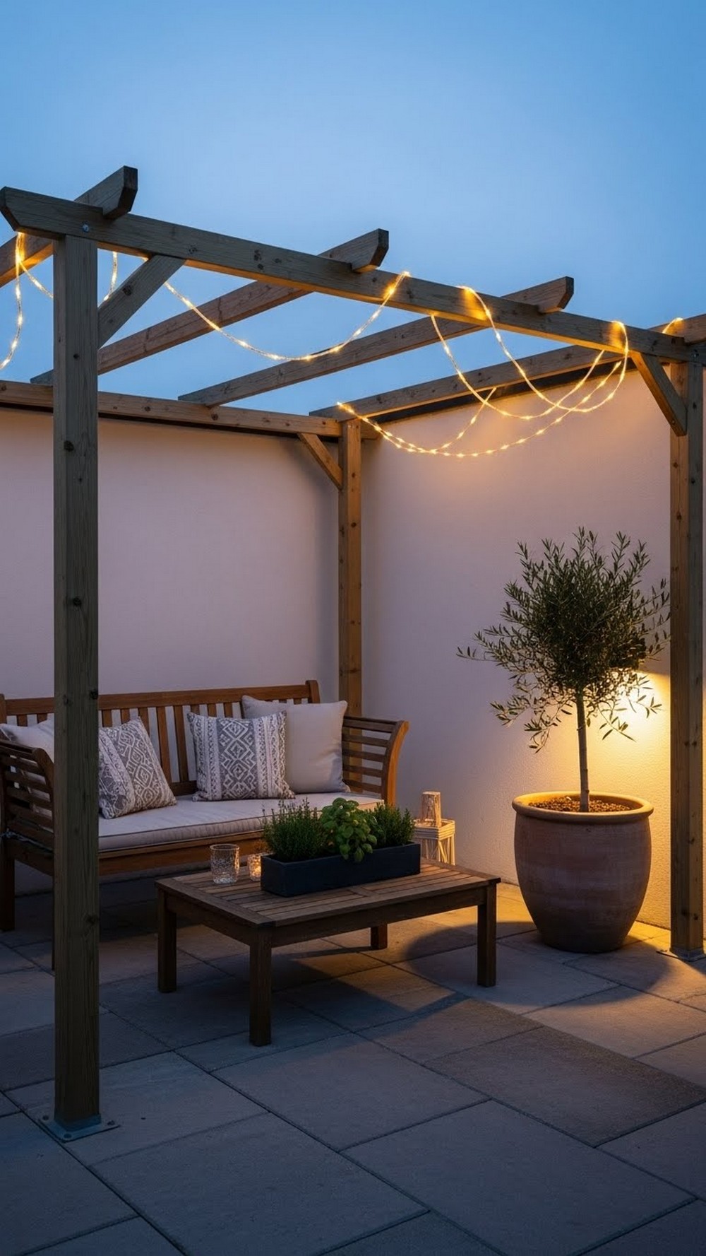 Drape String Lights Over A Pergola Frame