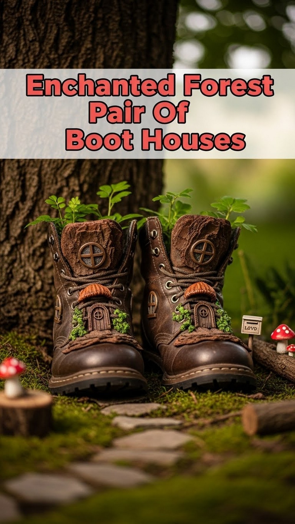 Enchanted Forest Pair Of Boot Houses