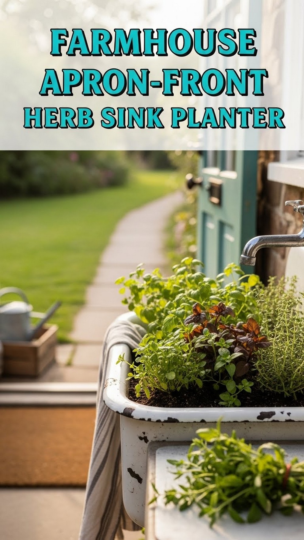 Farmhouse Apron-Front Herb Sink Planter