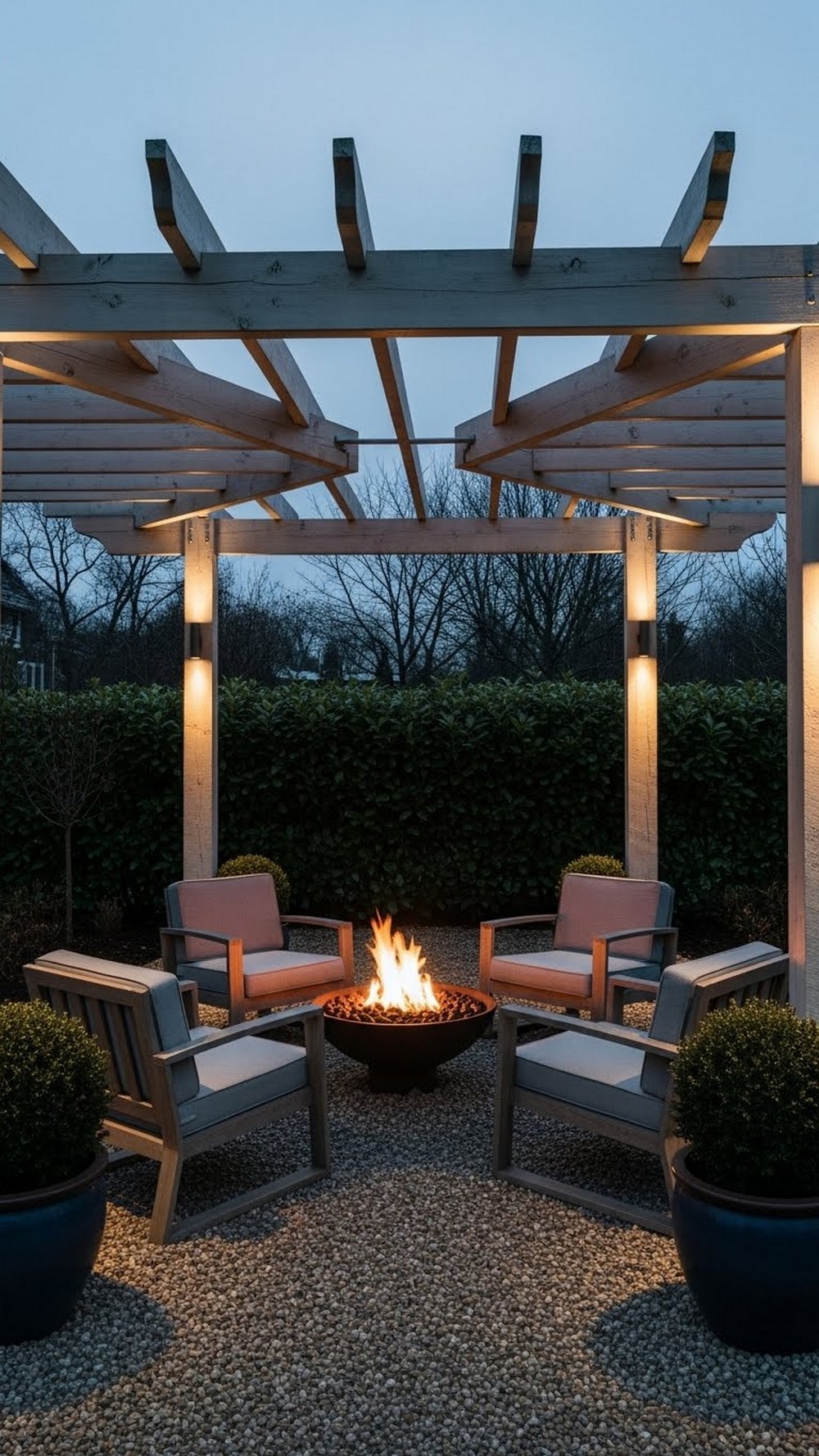 Fire Pit Pergola Conversation Circle