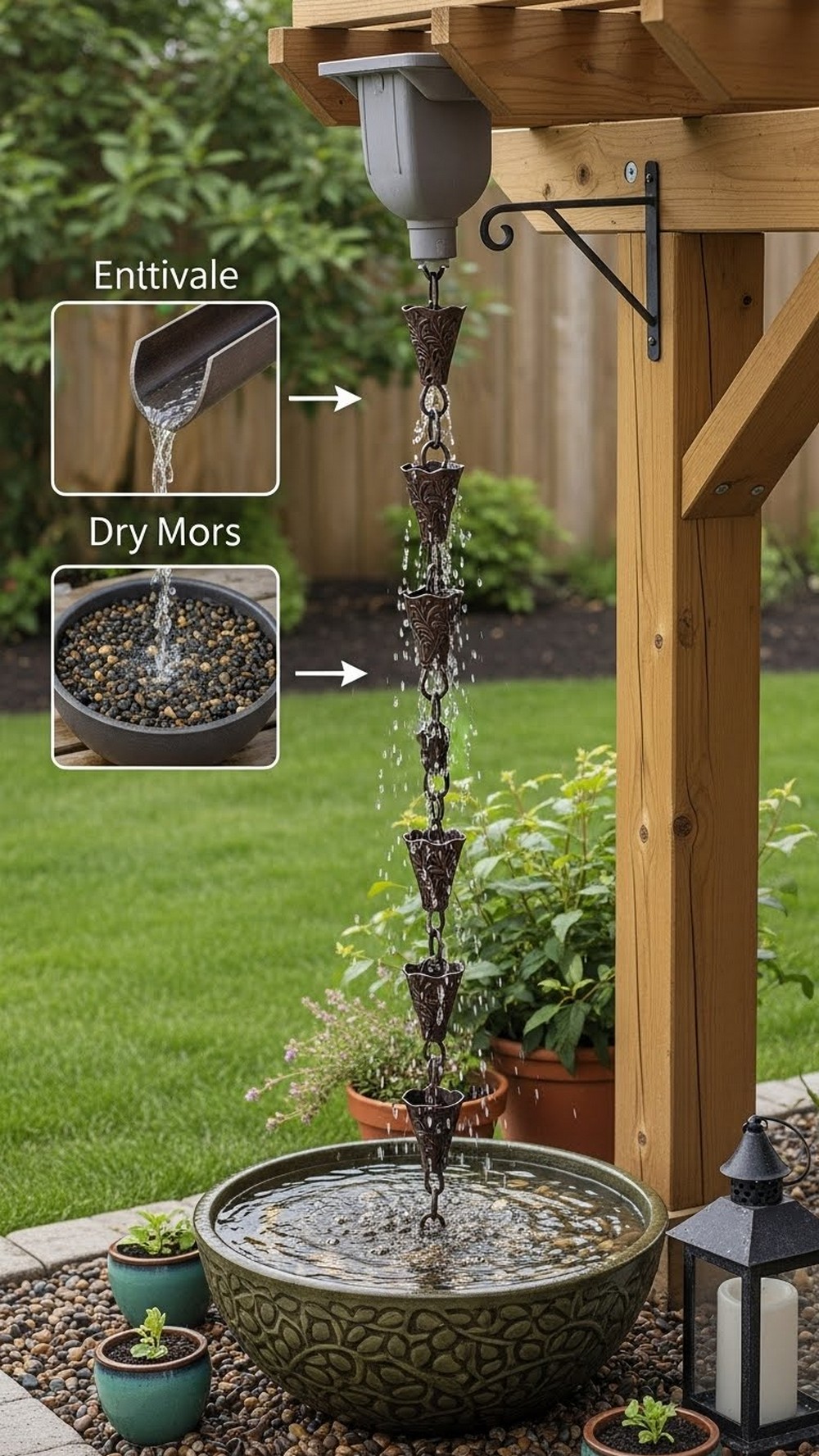 Hanging Rain Chain Fountain