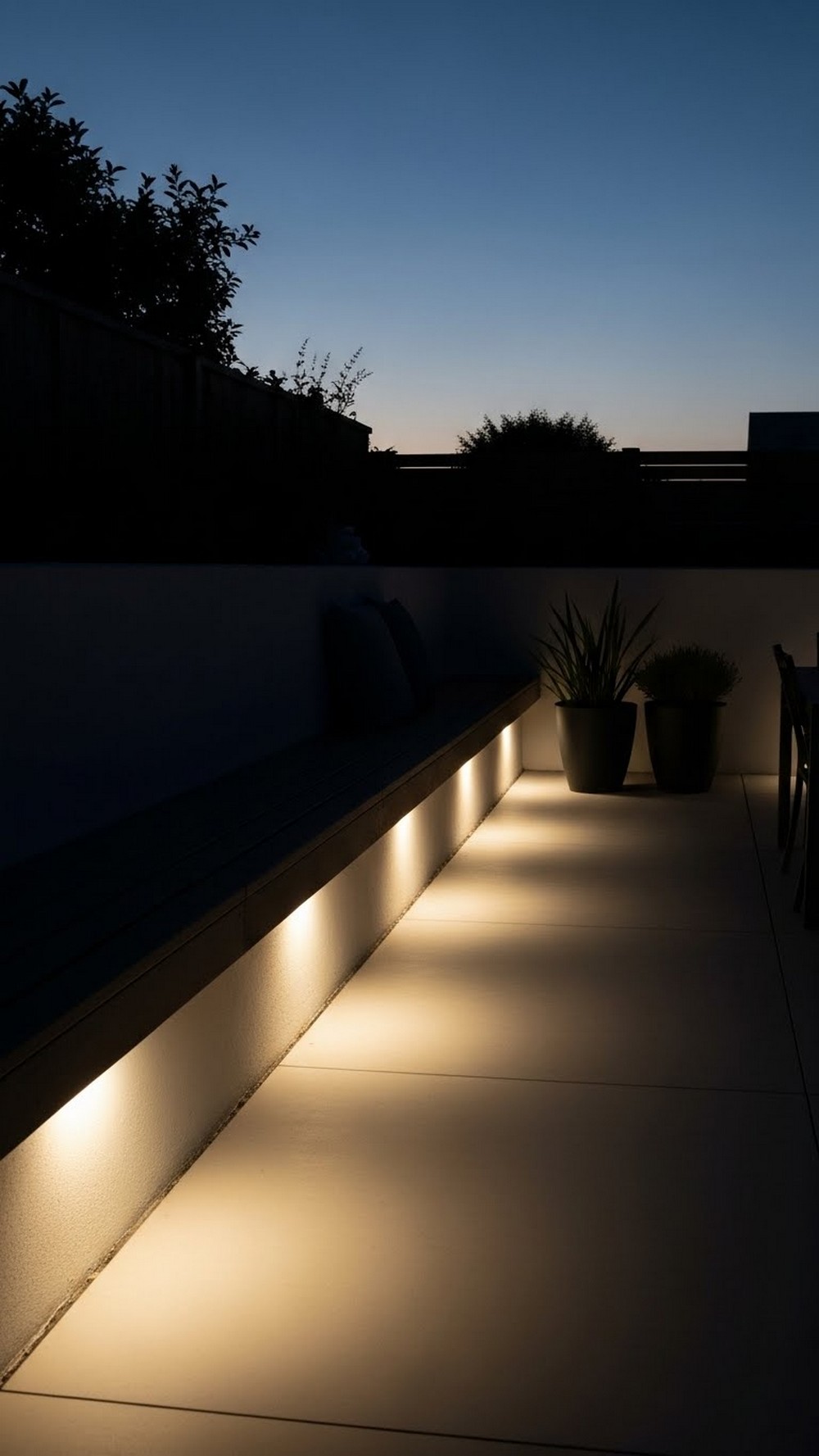 Install Low-Glow String Lights Under Benches And Railings