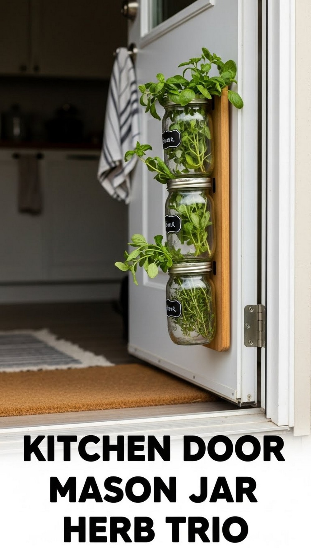 Kitchen Door Mason Jar Herb Trio