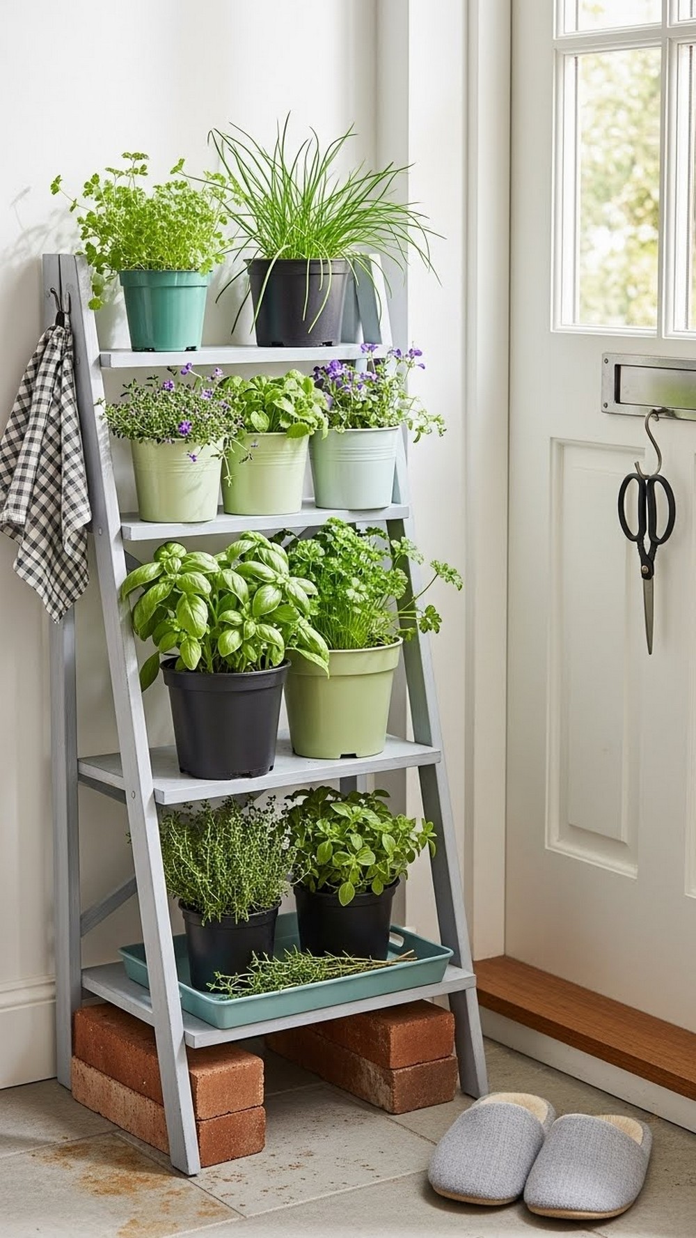 Kitchen Doorstep Herb Ladder Shelf