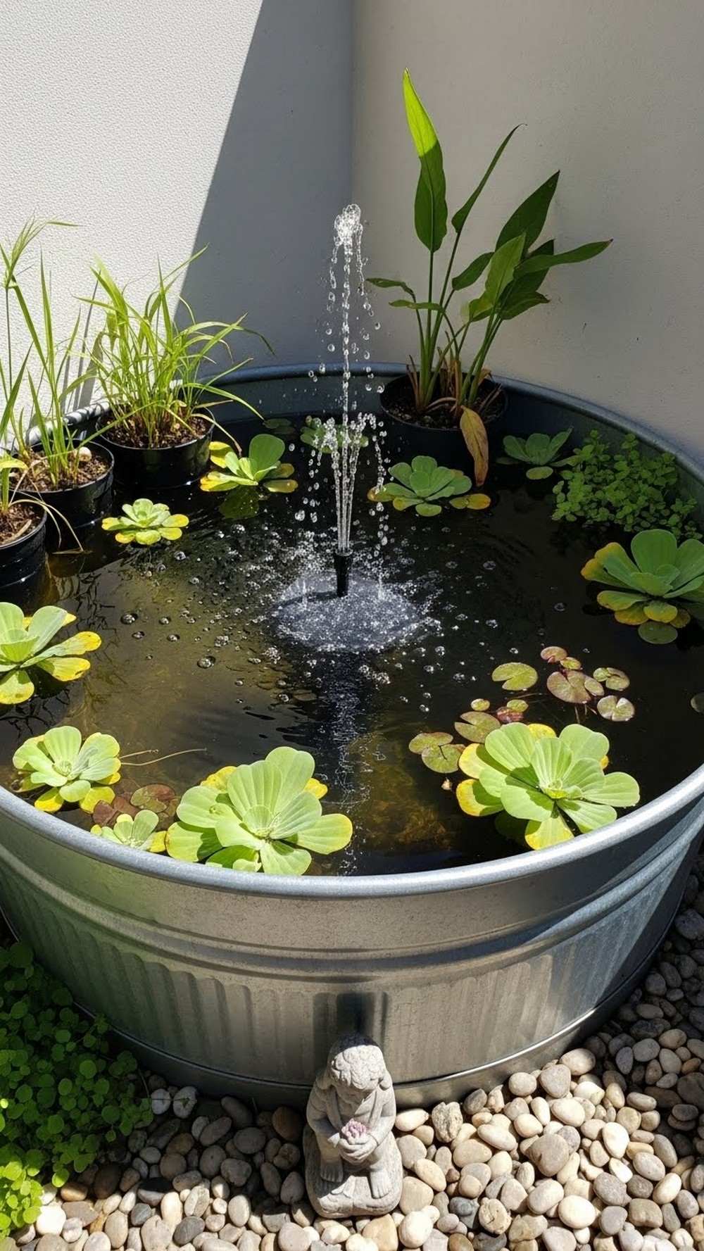 Mini Pond Fountain In A Tub