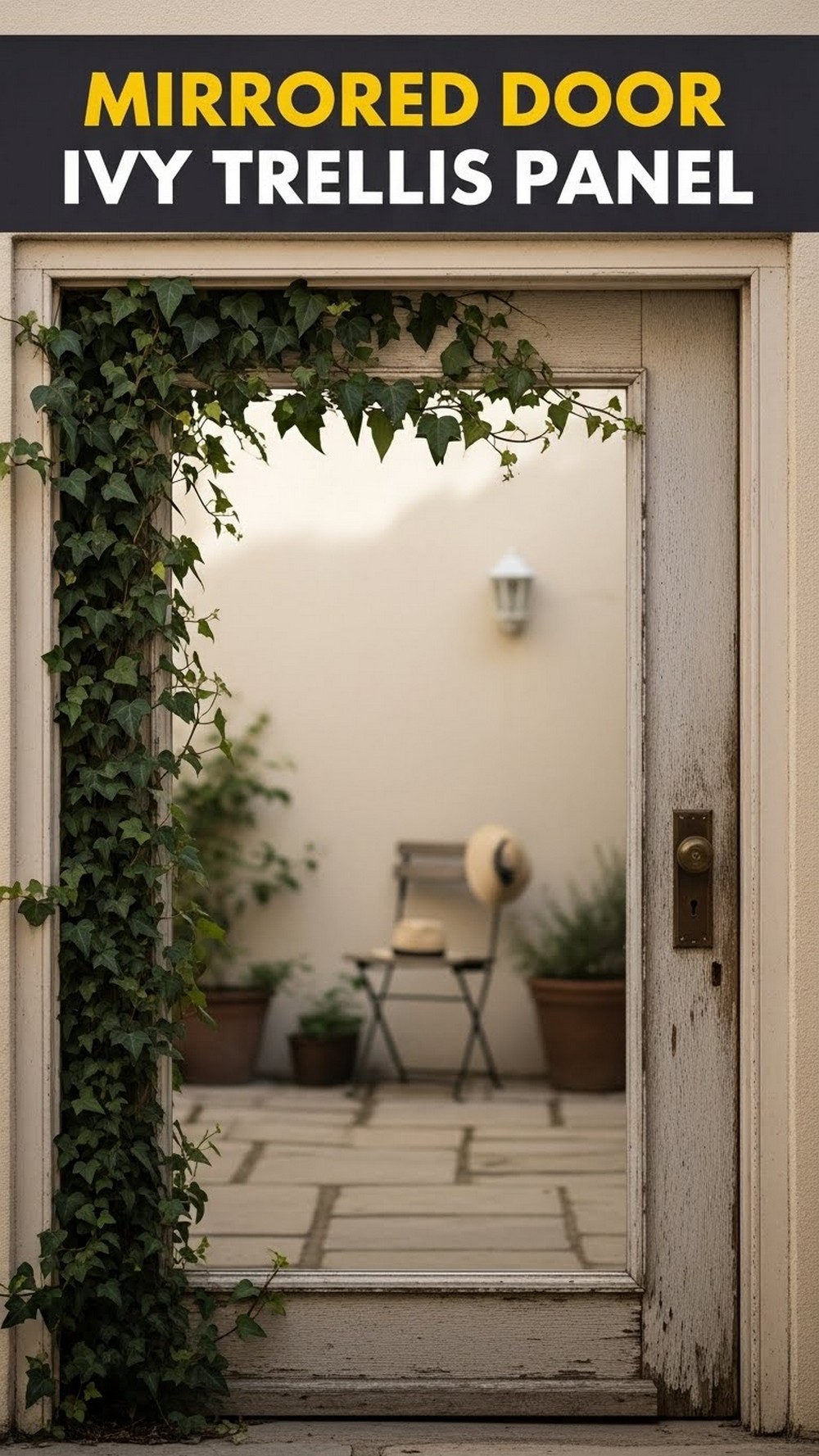 Mirrored Door Ivy Trellis Panel