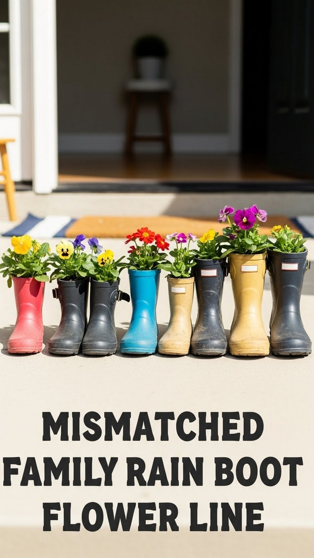 Mismatched Family Rain Boot Flower Line