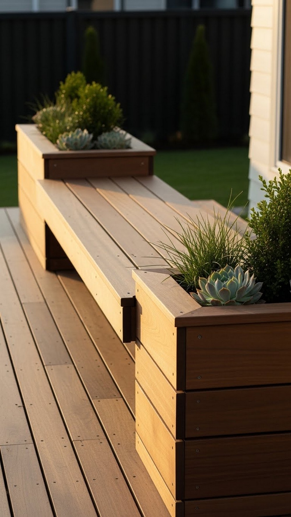 Pallet Bench With Crate Planter Arms