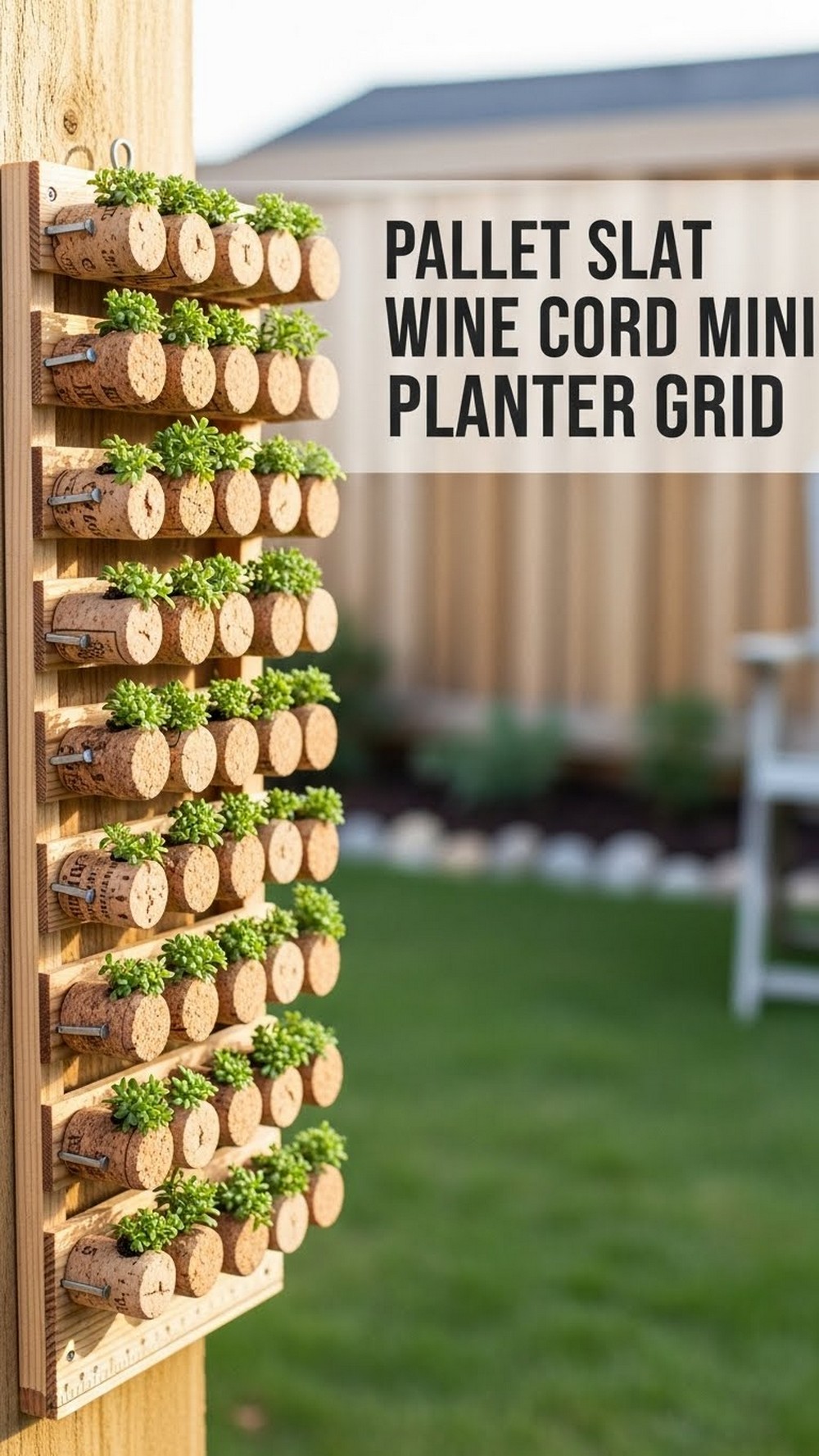 Pallet Slat Wine Cork Mini Planter Grid