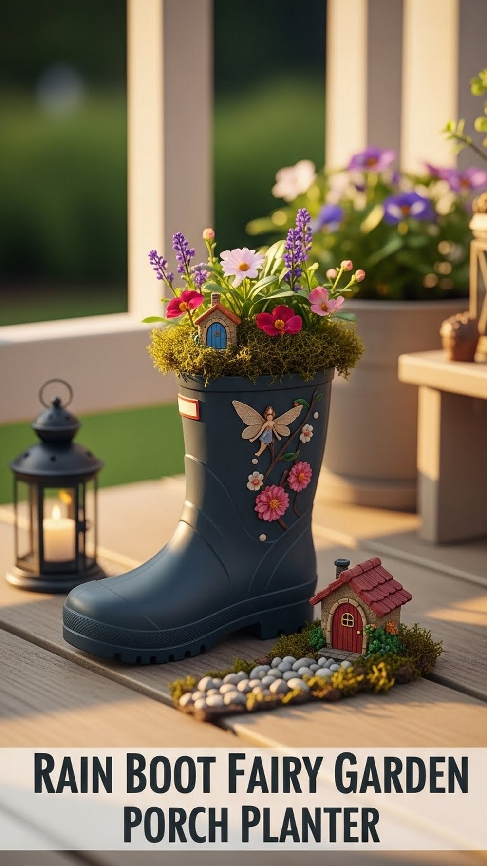 Rain Boot Fairy Garden Porch Planter