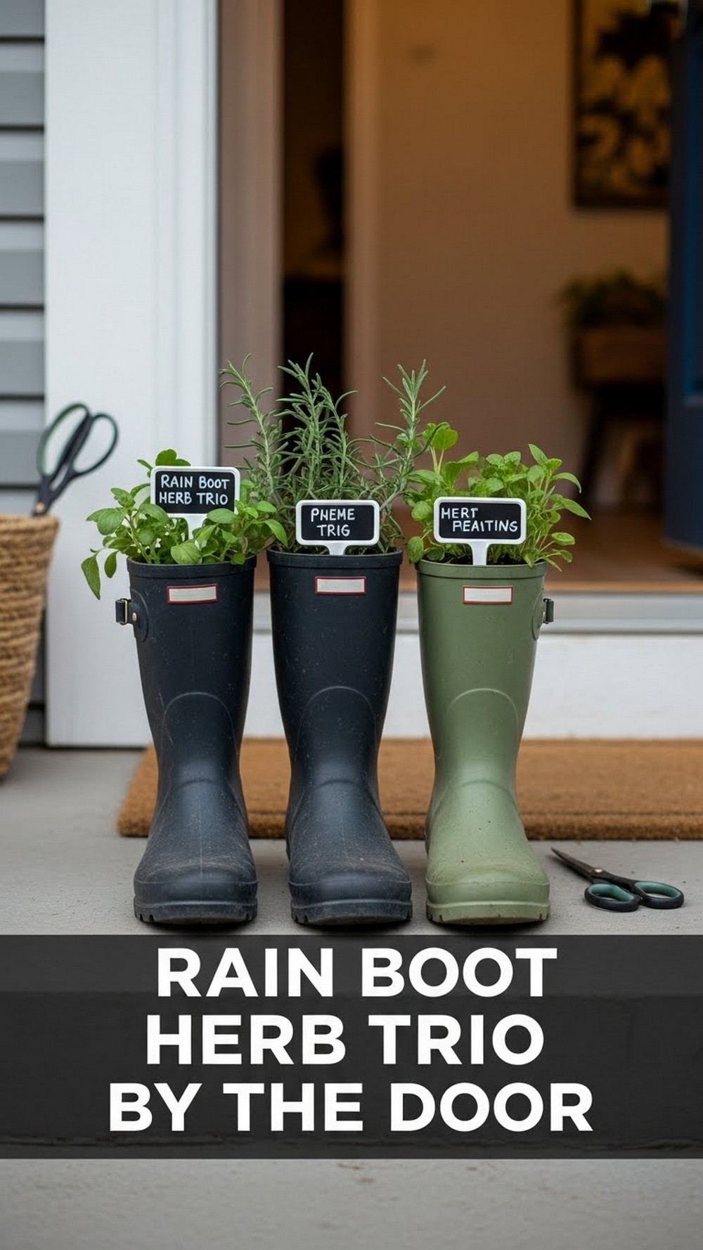 Rain Boot Herb Trio By The Door
