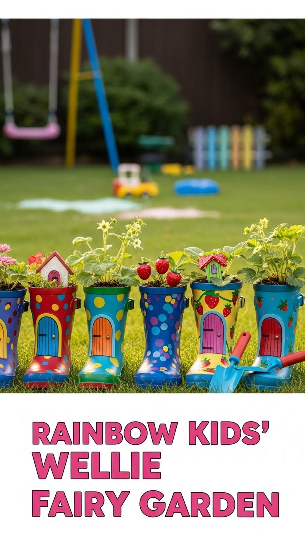 Rainbow Kids’ Wellie Fairy Garden