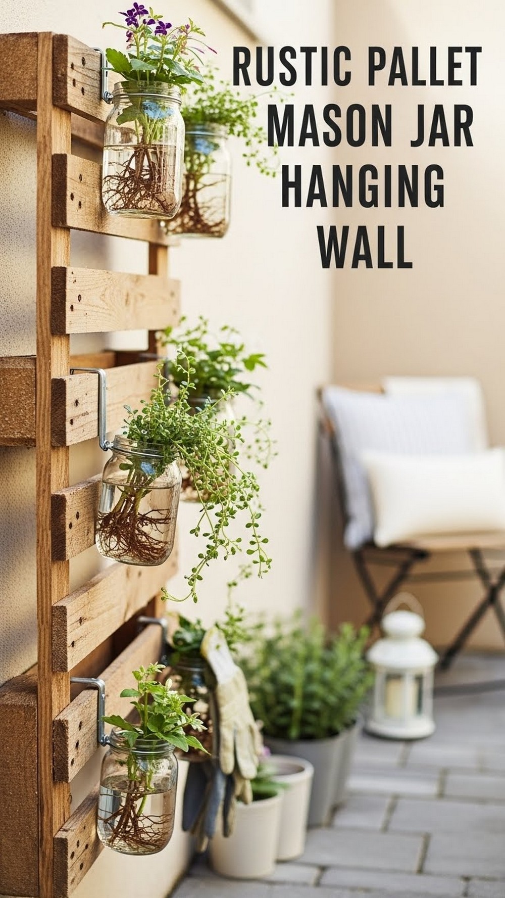 Rustic Pallet Mason Jar Hanging Wall