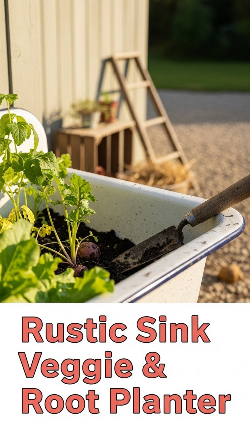 Rustic Sink Veggie & Root Planter