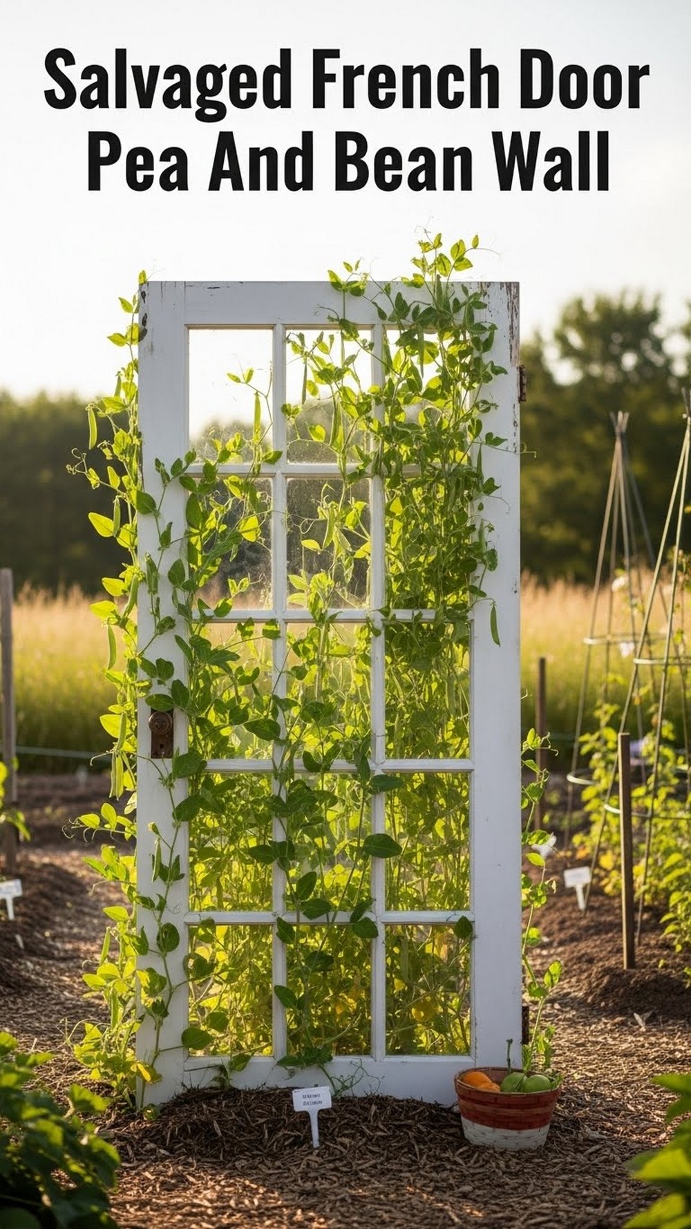 Salvaged French Door Pea And Bean Wall