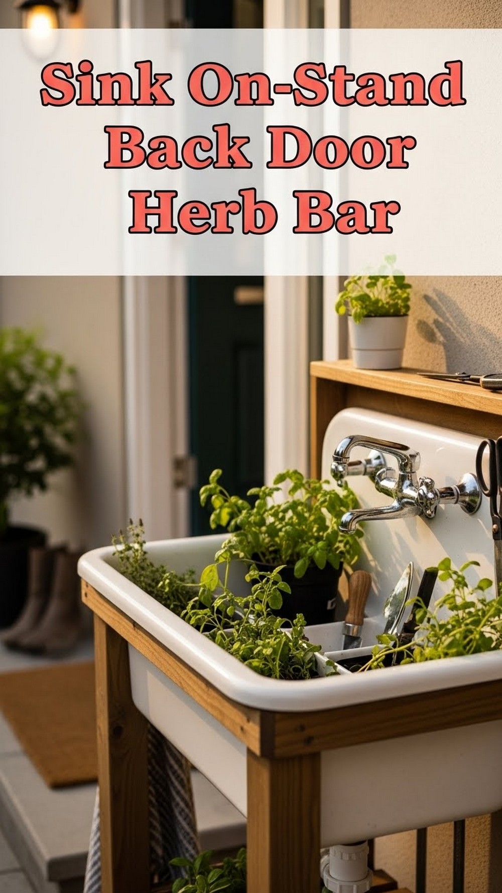 Sink-On-Stand Back Door Herb Bar