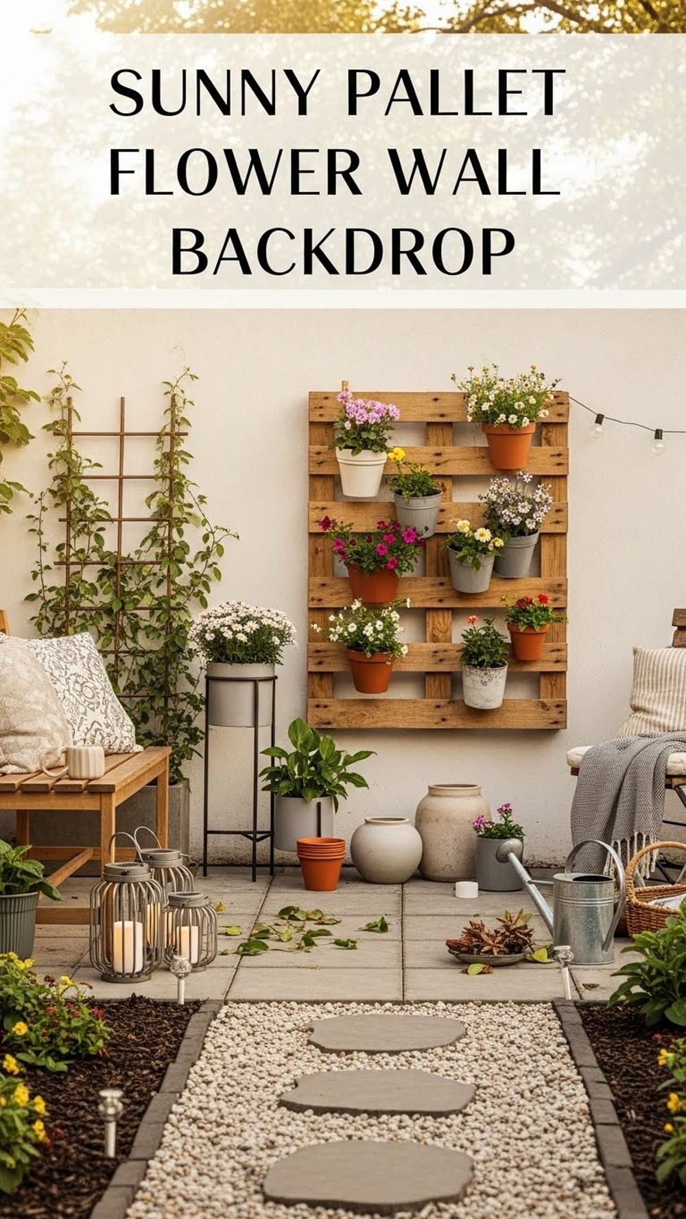 Sunny Pallet Flower Wall Backdrop