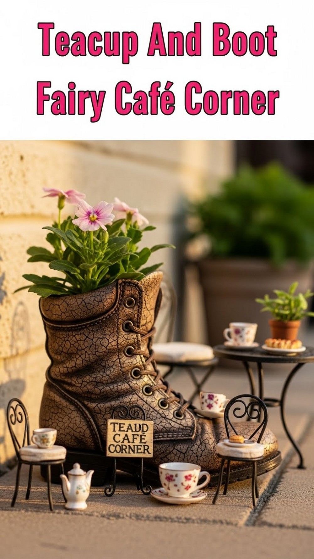 Teacup And Boot Fairy Café Corner