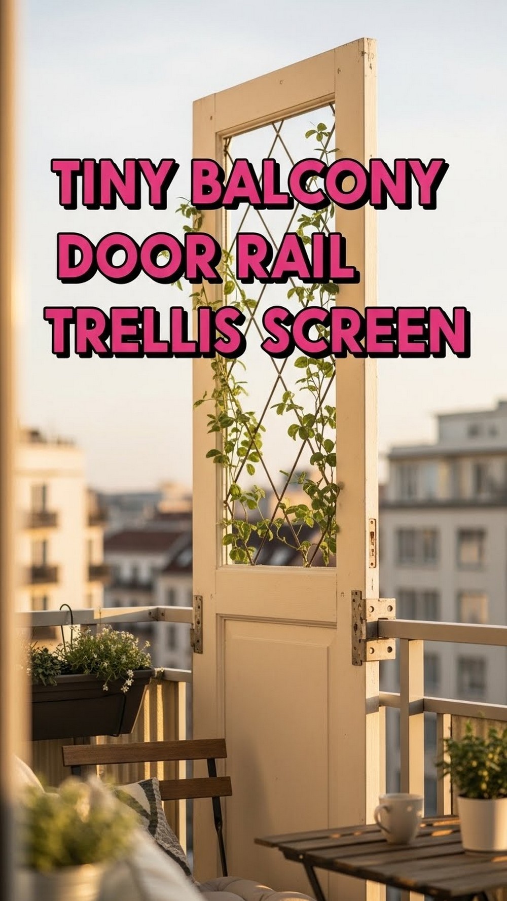 Tiny Balcony Door Rail Trellis Screen