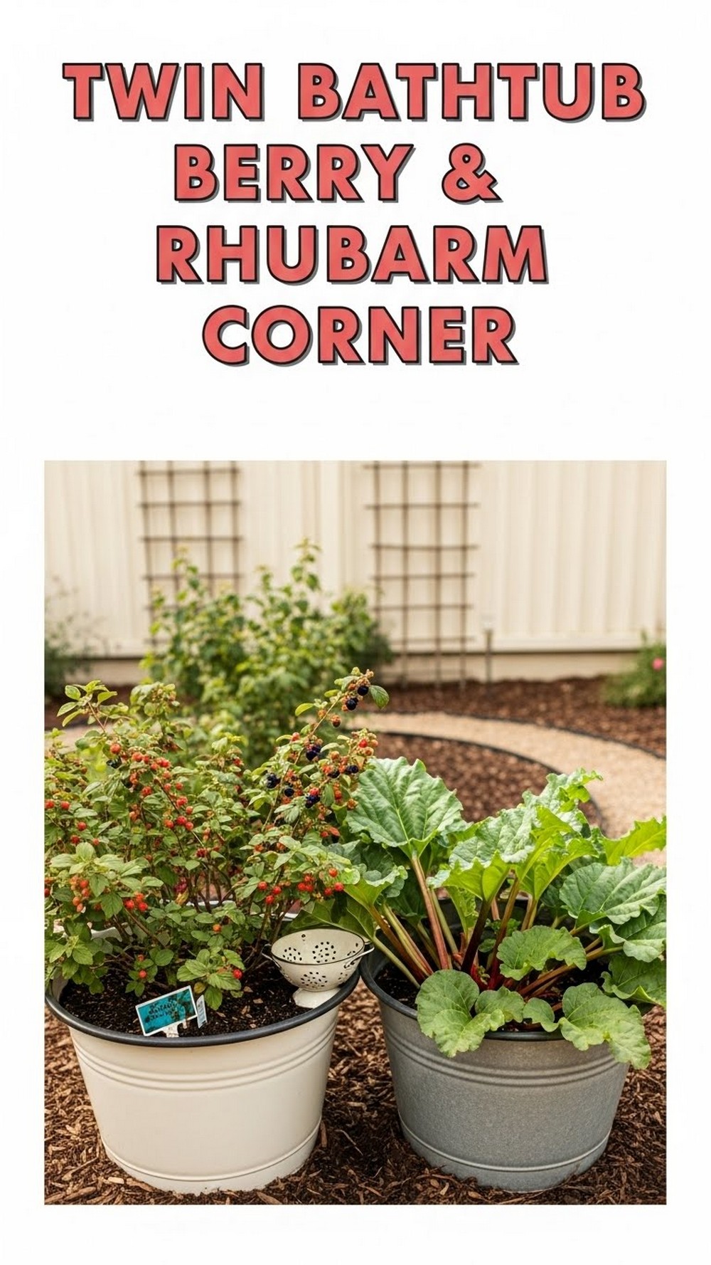 Twin Bathtub Berry & Rhubarb Corner