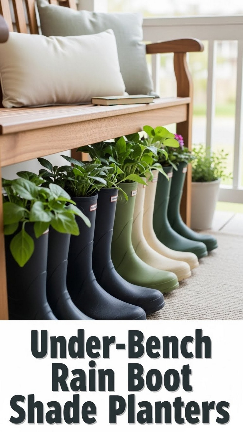Under-Bench Rain Boot Shade Planters