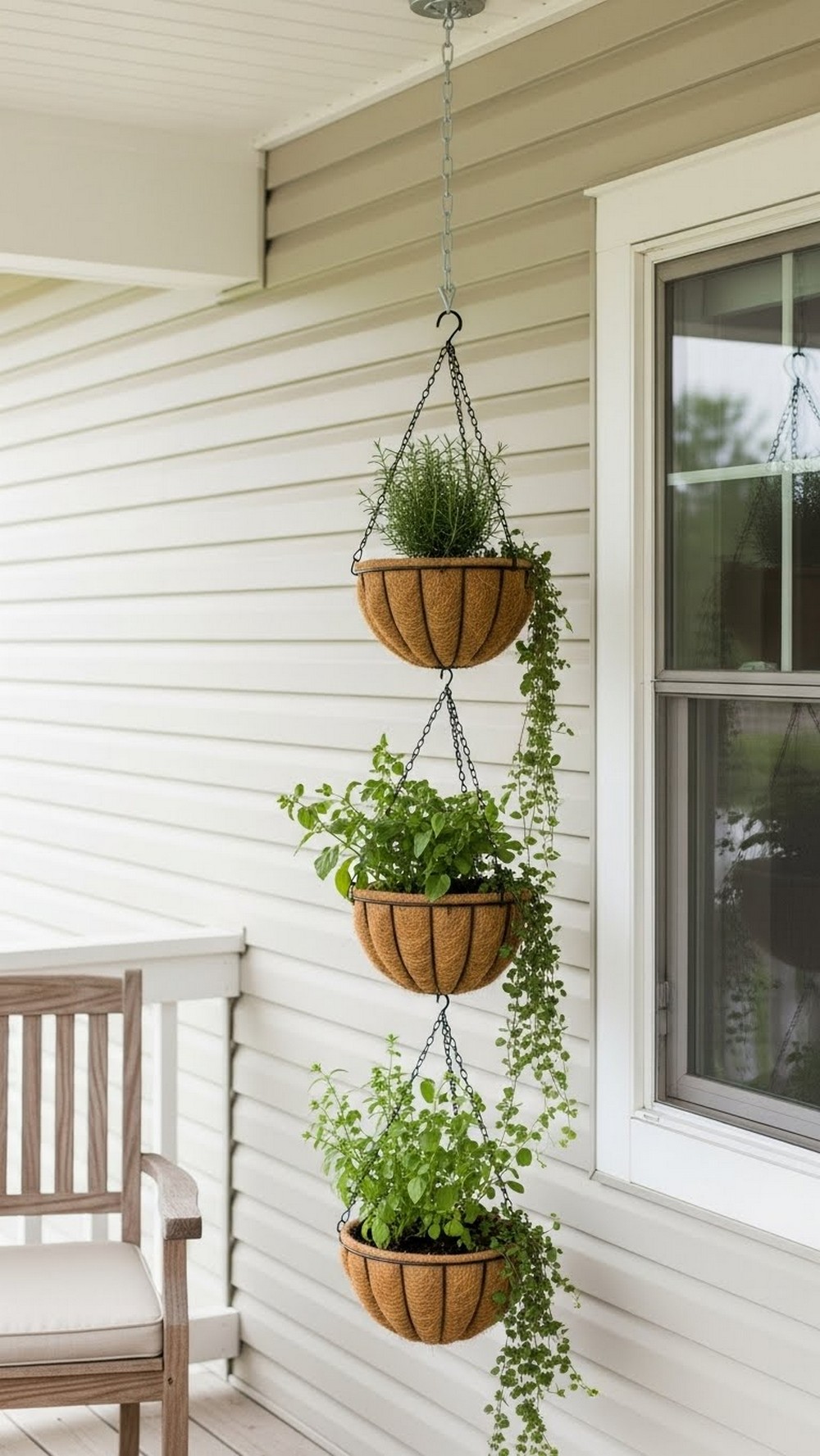 Vertical Chain Of Tiered Baskets