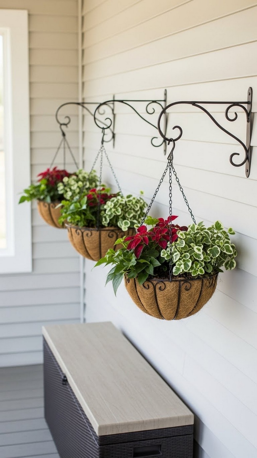 Wall-Mounted Brackets With Matching Baskets