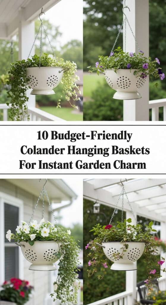 Budget-Friendly Colander Hanging Baskets For Instant Garden Charm