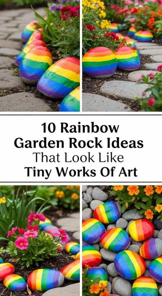 Rainbow Garden Rock Ideas That Look Like Tiny Works Of Art