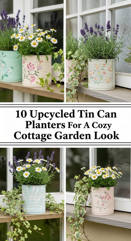 Upcycled Tin Can Planters For A Cozy Cottage Garden Look