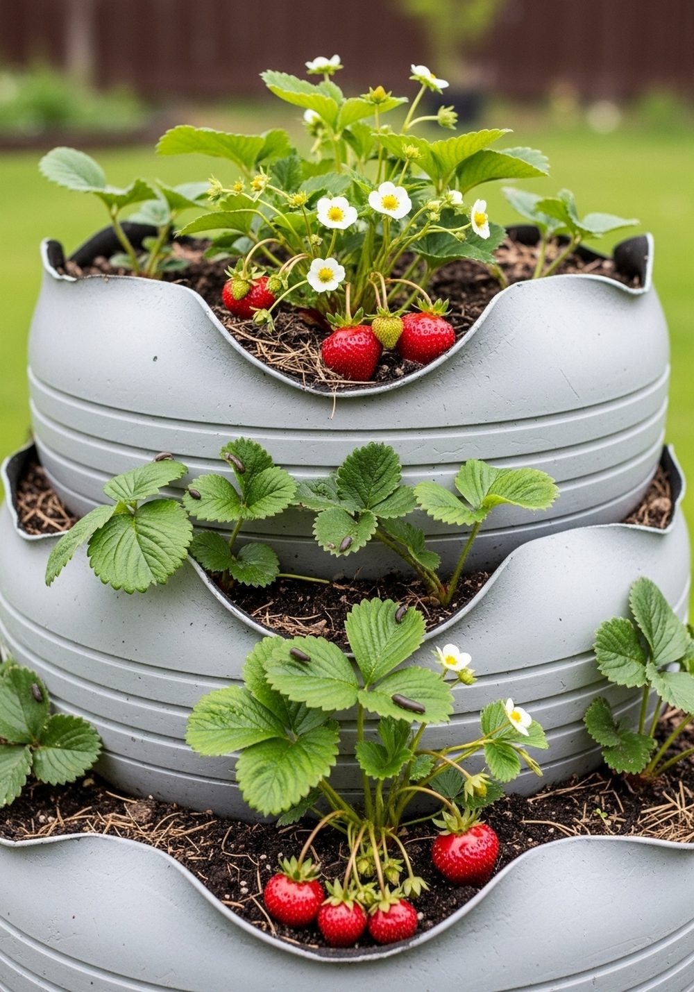 Build A Tiered Tire Strawberry Planter