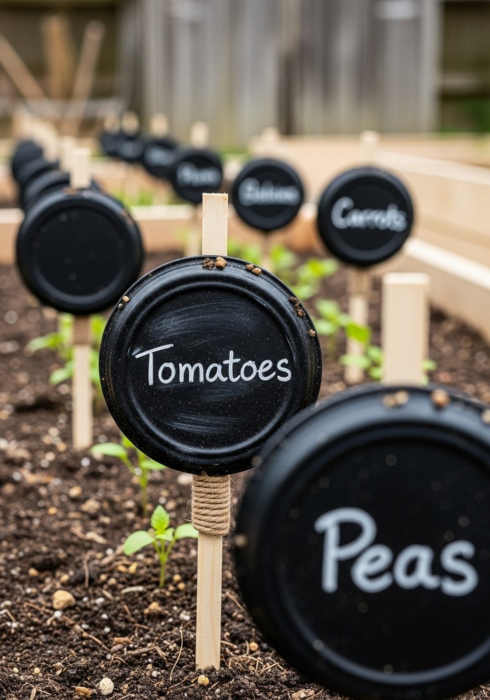 Chalkboard Mason Jar Lid Row Markers
