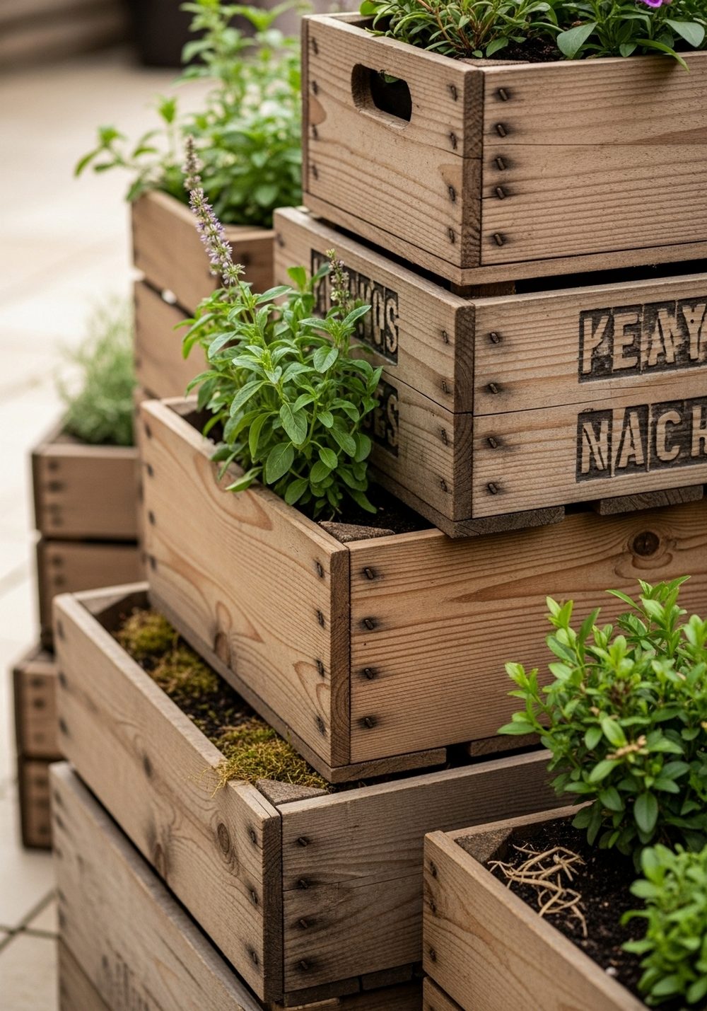 Crate And Box Container Garden