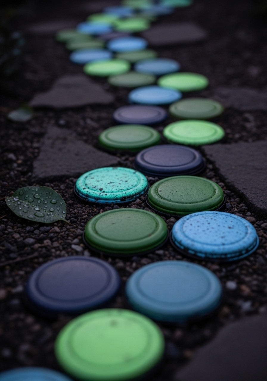 Glow-In-The-Dark Painted Lid Night Path